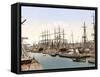 Tall Ships and Barges Docking at Hamburg, Pub. C.1895-null-Framed Stretched Canvas