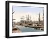 Tall Ships and Barges Docking at Hamburg, Pub. C.1895-null-Framed Photographic Print