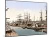 Tall Ships and Barges Docking at Hamburg, Pub. C.1895-null-Mounted Photographic Print