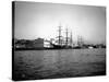 Tall Ships Moored at Dock, Port of Seattle, Circa 1913-Asahel Curtis-Stretched Canvas