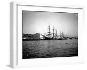 Tall Ships Moored at Dock, Port of Seattle, Circa 1913-Asahel Curtis-Framed Giclee Print