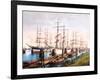 Tall Ships Mooring in the Harbour, Hamburg, Pub. C.1895-null-Framed Photographic Print