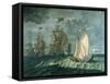 Tall Ships with Full Sail-null-Framed Stretched Canvas