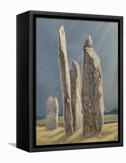 Tall Stones of Callanish, Isle of Lewis, 1986-7-Evangeline Dickson-Framed Stretched Canvas