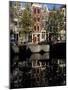 Tall Traditional Style Houses Reflected in the Water of a Canal, Amsterdam, the Netherlands-Richard Nebesky-Mounted Photographic Print