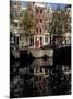 Tall Traditional Style Houses Reflected in the Water of a Canal, Amsterdam, the Netherlands-Richard Nebesky-Mounted Photographic Print