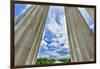 Tall white columns, Lincoln Memorial, Washington DC. Dedicated 1922-William Perry-Framed Photographic Print