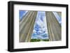 Tall white columns, Lincoln Memorial, Washington DC. Dedicated 1922-William Perry-Framed Photographic Print