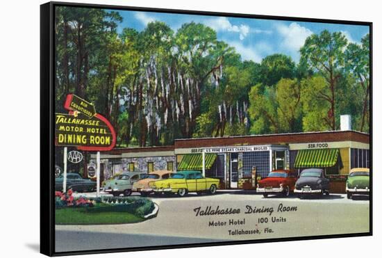 Tallahassee, Florida - Aaa Dining Room Motor Hotel-Lantern Press-Framed Stretched Canvas