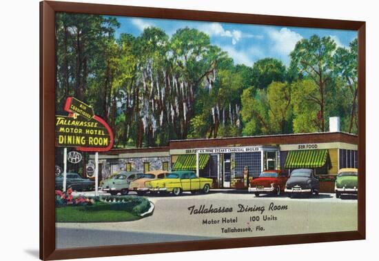 Tallahassee, Florida - Aaa Dining Room Motor Hotel-Lantern Press-Framed Art Print