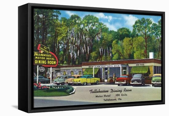 Tallahassee, Florida - Aaa Dining Room Motor Hotel-Lantern Press-Framed Stretched Canvas