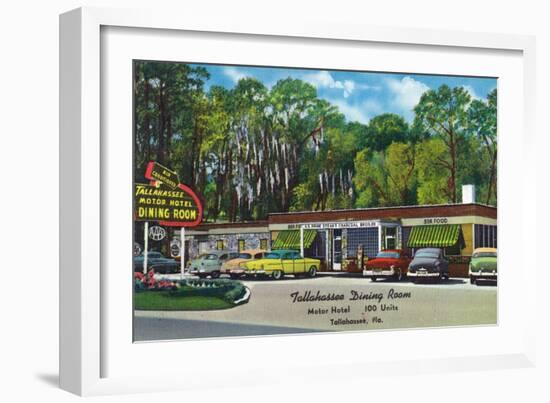 Tallahassee, Florida - Aaa Dining Room Motor Hotel-Lantern Press-Framed Art Print