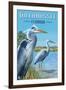 Tallahassee, Florida - Blue Herons-Lantern Press-Framed Art Print