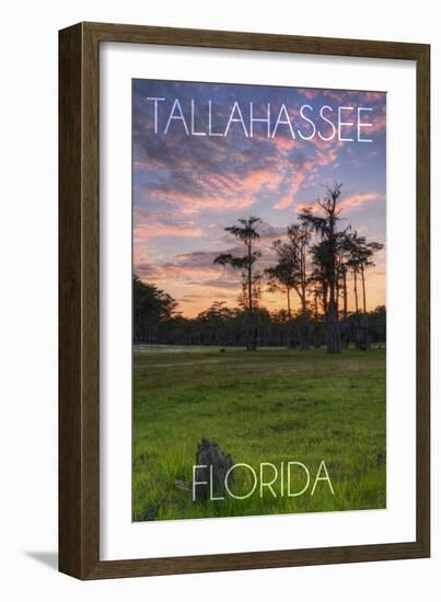 Tallahassee, Florida - Cypress and Sunset-Lantern Press-Framed Art Print