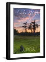 Tallahassee, Florida - Cypress and Sunset-Lantern Press-Framed Art Print