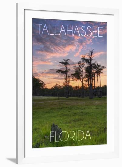 Tallahassee, Florida - Cypress and Sunset-Lantern Press-Framed Art Print