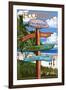 Tallahassee, Florida - Destinations Signpost-Lantern Press-Framed Premium Giclee Print