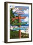 Tallahassee, Florida - Destinations Signpost-Lantern Press-Framed Art Print