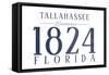 Tallahassee, Florida - Established Date (Blue)-Lantern Press-Framed Stretched Canvas