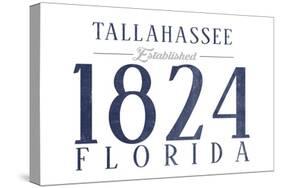 Tallahassee, Florida - Established Date (Blue)-Lantern Press-Stretched Canvas