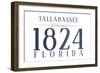 Tallahassee, Florida - Established Date (Blue)-Lantern Press-Framed Art Print