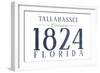 Tallahassee, Florida - Established Date (Blue)-Lantern Press-Framed Art Print