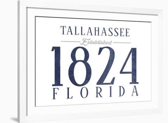 Tallahassee, Florida - Established Date (Blue)-Lantern Press-Framed Art Print