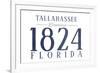 Tallahassee, Florida - Established Date (Blue)-Lantern Press-Framed Art Print