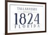 Tallahassee, Florida - Established Date (Blue)-Lantern Press-Framed Art Print