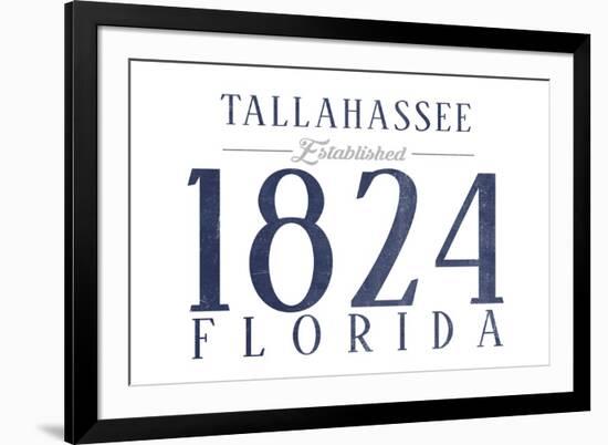 Tallahassee, Florida - Established Date (Blue)-Lantern Press-Framed Art Print
