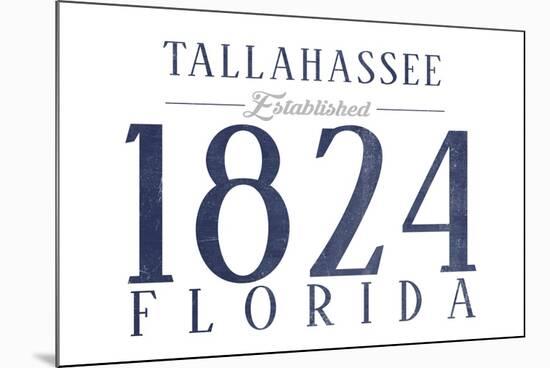Tallahassee, Florida - Established Date (Blue)-Lantern Press-Mounted Art Print