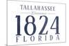 Tallahassee, Florida - Established Date (Blue)-Lantern Press-Mounted Art Print