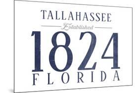 Tallahassee, Florida - Established Date (Blue)-Lantern Press-Mounted Art Print