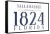 Tallahassee, Florida - Established Date (Blue)-Lantern Press-Framed Stretched Canvas