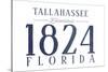 Tallahassee, Florida - Established Date (Blue)-Lantern Press-Stretched Canvas