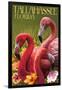 Tallahassee, Florida - Flamingos-Lantern Press-Framed Art Print