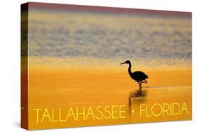 Tallahassee, Florida - Golden Heron-Lantern Press-Stretched Canvas