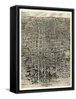 Tallahassee, Florida - Panoramic Map-Lantern Press-Framed Stretched Canvas
