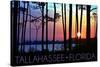 Tallahassee, Florida - Sunset and Silhouette-Lantern Press-Stretched Canvas