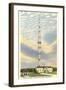 Tallest Radio Tower, Nashville, Tennessee-null-Framed Art Print