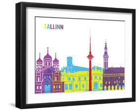 Tallinn Skyline Pop-paulrommer-Framed Art Print