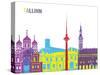 Tallinn Skyline Pop-paulrommer-Stretched Canvas
