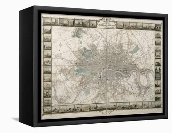 Tallis's Illustrated Plan of London and it's Environs, in Commemoration of the Great Exhibition…-null-Framed Stretched Canvas