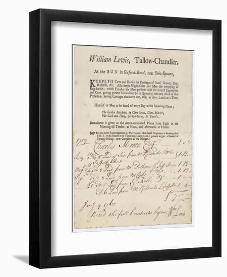 Tallow Chandler, William Lewis, Trade Card-null-Framed Giclee Print