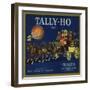 Tally Ho Brand - Rialto, California - Citrus Crate Label-Lantern Press-Framed Art Print