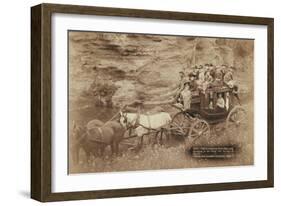 Tallyho Coaching. Sioux City Party Coaching at the Great Hot Springs of Dakota-John C.H. Grabill-Framed Art Print