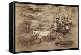 Tallyho Coaching. Sioux City Party Coaching at the Great Hot Springs of Dakota-John C.H. Grabill-Framed Stretched Canvas