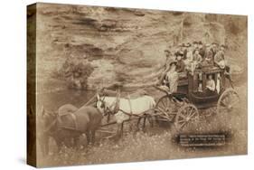 Tallyho Coaching. Sioux City Party Coaching at the Great Hot Springs of Dakota-John C.H. Grabill-Stretched Canvas