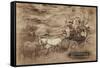 Tallyho Coaching. Sioux City Party Coaching at the Great Hot Springs of Dakota-John C.H. Grabill-Framed Stretched Canvas
