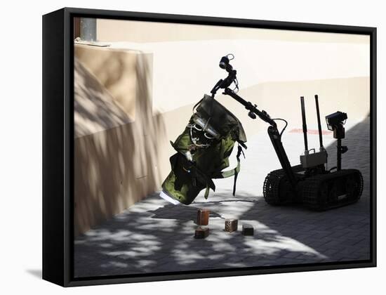 Talon Remote-controlled Robot Investigates An Improvised Explosive Device-Stocktrek Images-Framed Stretched Canvas